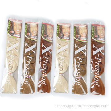 Wholesale Jumbo Braiding Hair Extensions 82inch 165g Long Braids Hair Yaki Texture Synthetic Fiber Braiding Hair Manufacturer